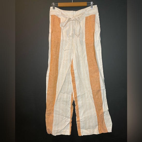 NWOT ett : twa Anthropologie Striped Linen Wide Leg Pants - Size 8 - Picture 3 of 17